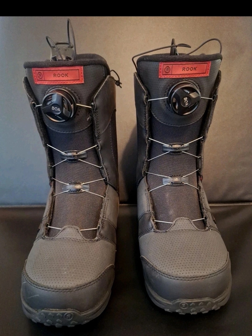 Ride Rook BOA Mens Snowboard Boots Size 9 Black New All Mountain Winter Sports